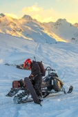 Alaska Backcountry Snowmobile Snowboarding