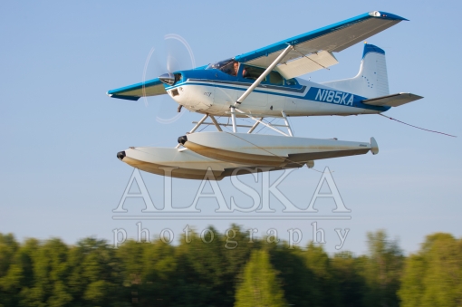 Cessna 185 N185KA Departing Lake Hood