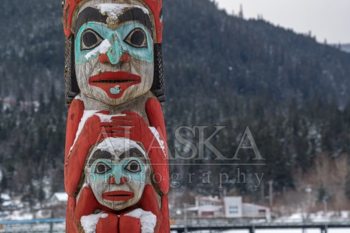 Totem Pole by the Haines Boat Harbor.