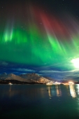 Red and Green Auroras Over Port Valdez