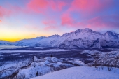 Sunset Across Valdez Glacier Stream