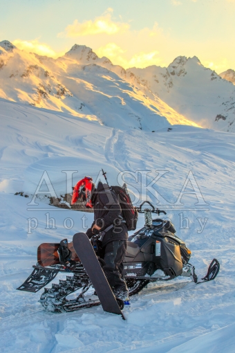 Alaska Backcountry Snowmobile Snowboarding
