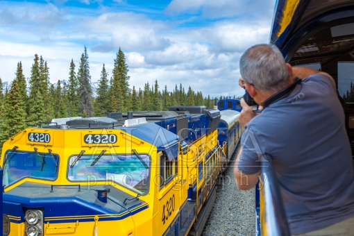 Trains Pass on the Alaska Railroad